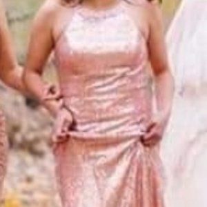 Bridesmaid dress rose gold sequin